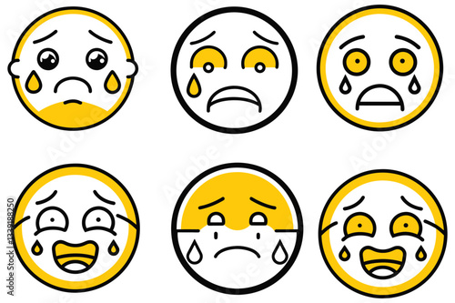 outline grinning face emoji vector illustration