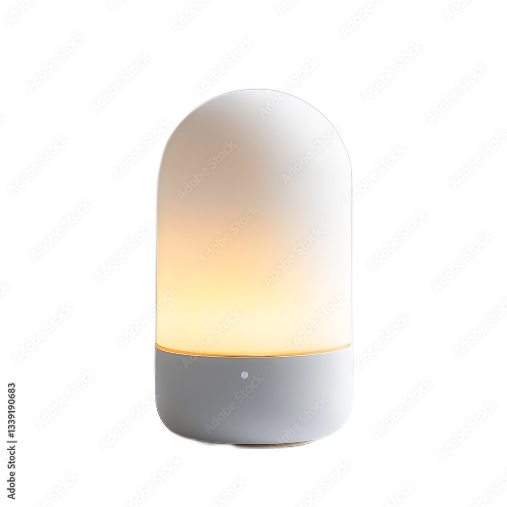 Obraz premium Modern Minimalist Table Lamp with Soft Glow for Living Room, Bedroom, or Office Interior Decoration and Ambiance Enhancement