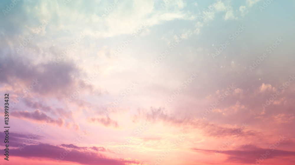 Obraz premium sky and clouds during sunset time background.