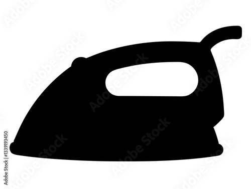 steam Iron black silhouette,Iron clipart vector