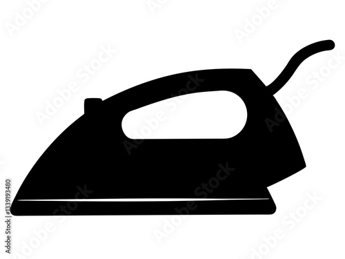 steam Iron black silhouette,Iron clipart vector