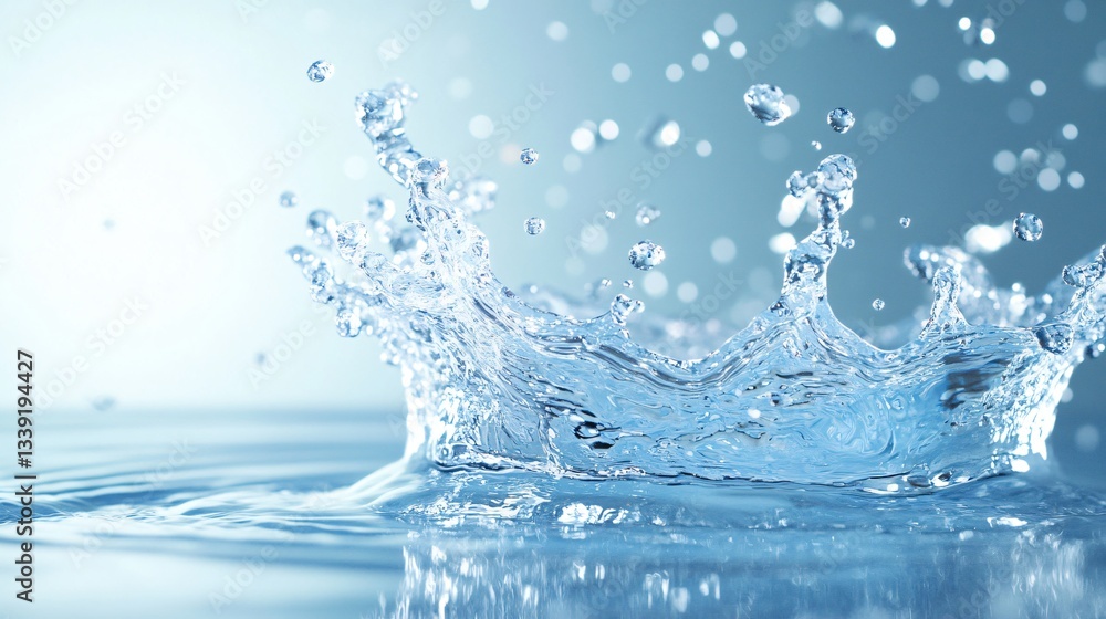 Vibrant water splash, dynamic blue hues creating energetic motion, ideal for themes of freshness and fluidity, ample copy-space. Vibrant water splash, dynamic blue hues creating energetic motion, ideal for themes of freshness and fluidity, ample copy-space.