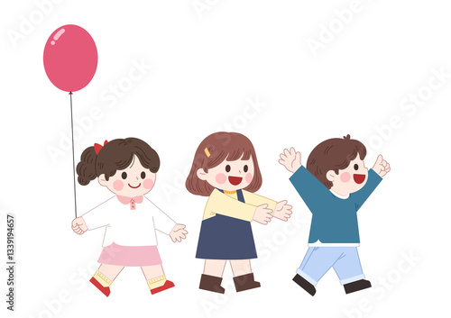 girl and boy with balloons