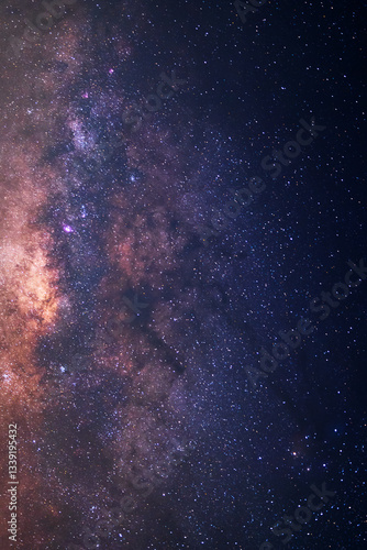 Obraz na płótnie Night sky space background, Starry universe in dark blue sky, Milky way galaxy with stardust field in deep universe w salonie