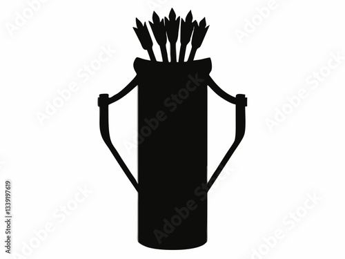 Quiver and arrows  silhouette,quiver of arrows  vector