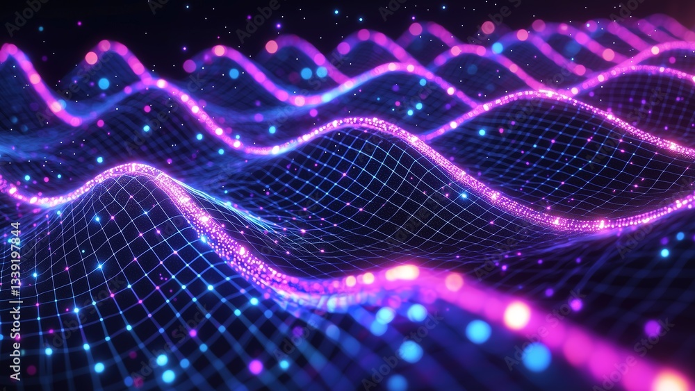 Quantum Bit Interaction - Abstract Visualization of Quantum Computing Quantum Bit Interaction - Abstract Visualization of Quantum Computing