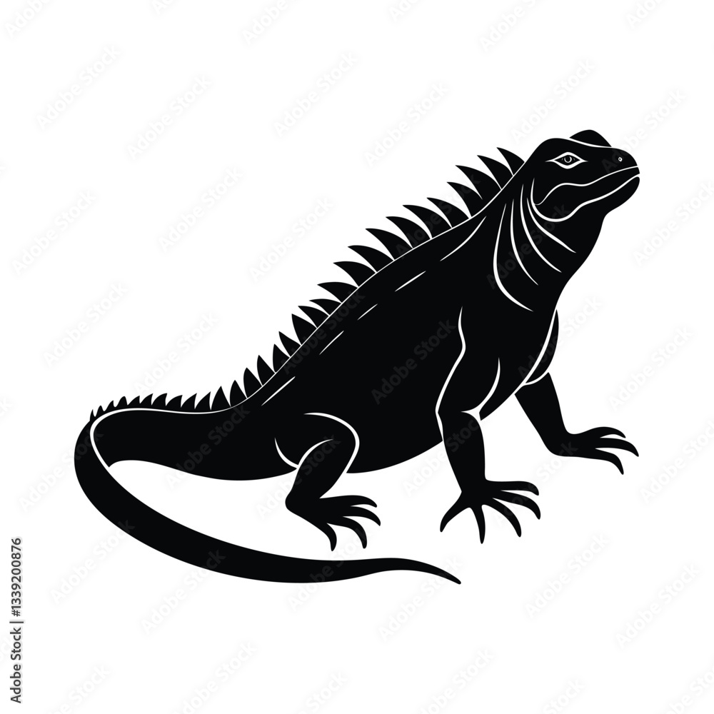 Fototapeta premium iguana on white background vector illustration
