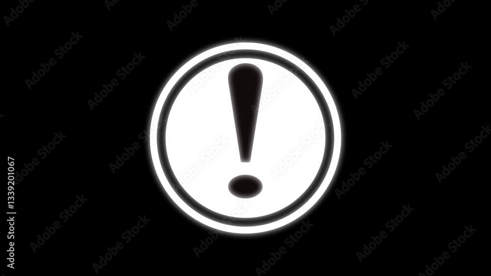Glow tringle warning icon animation. risk signal alert, danger icon with black background... Glow tringle warning icon animation. risk signal alert, danger icon with black background...