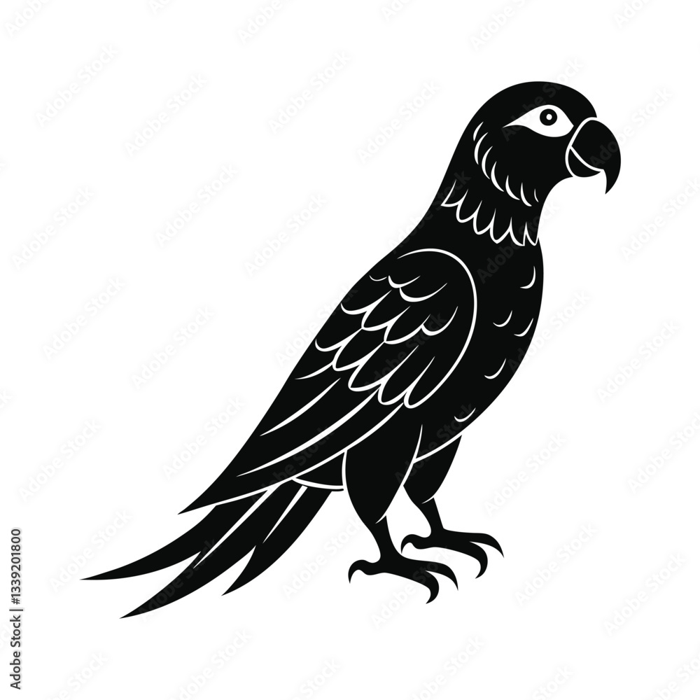 Fototapeta premium parrot silhouette vector illustration