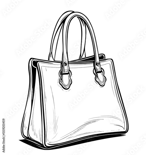 Modern Bag Line Art Sketch Drawing is a style that features fashion bags in simple minimalist sketches on white backgrounds with a modern linear modern illustration theme