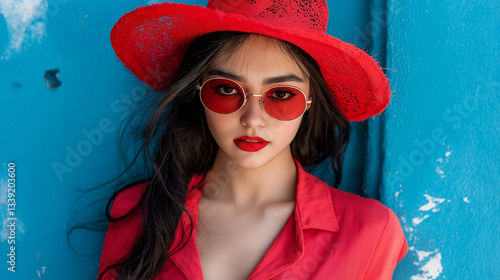 lady in red hat