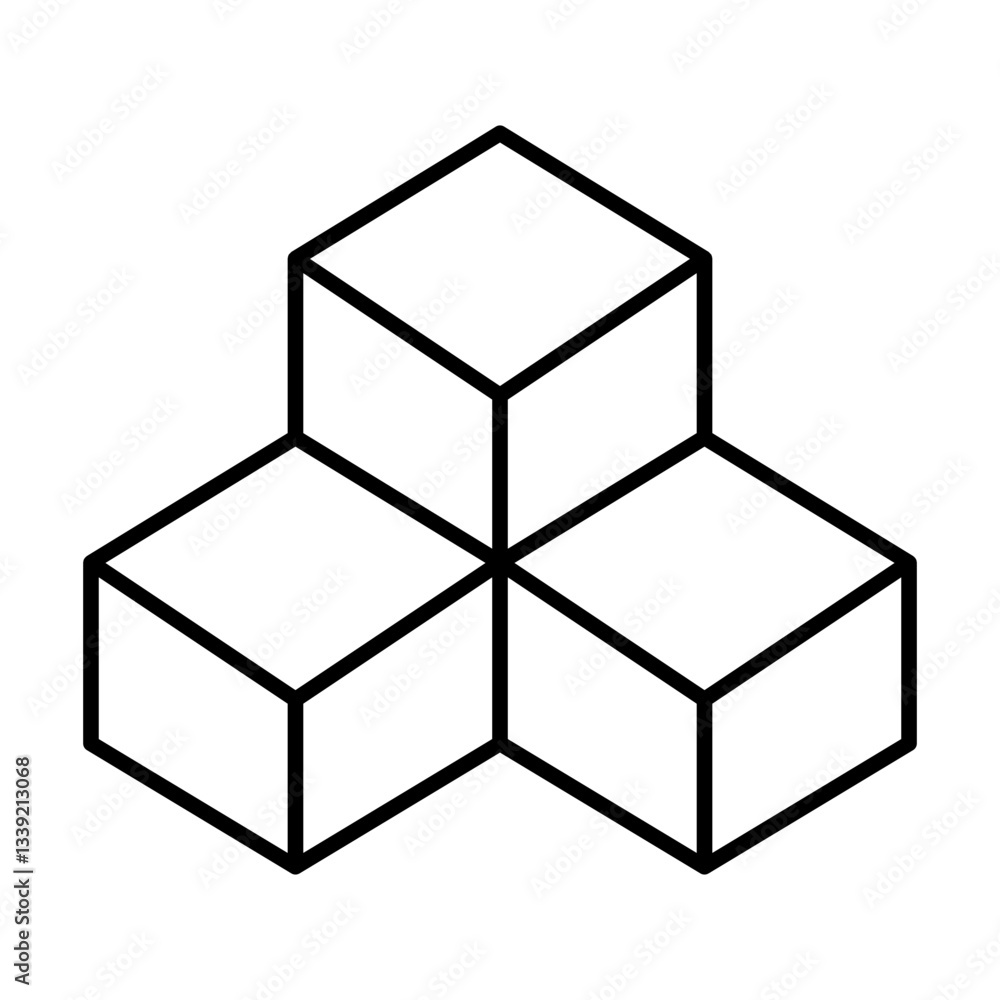 cubes line icon cubes line icon