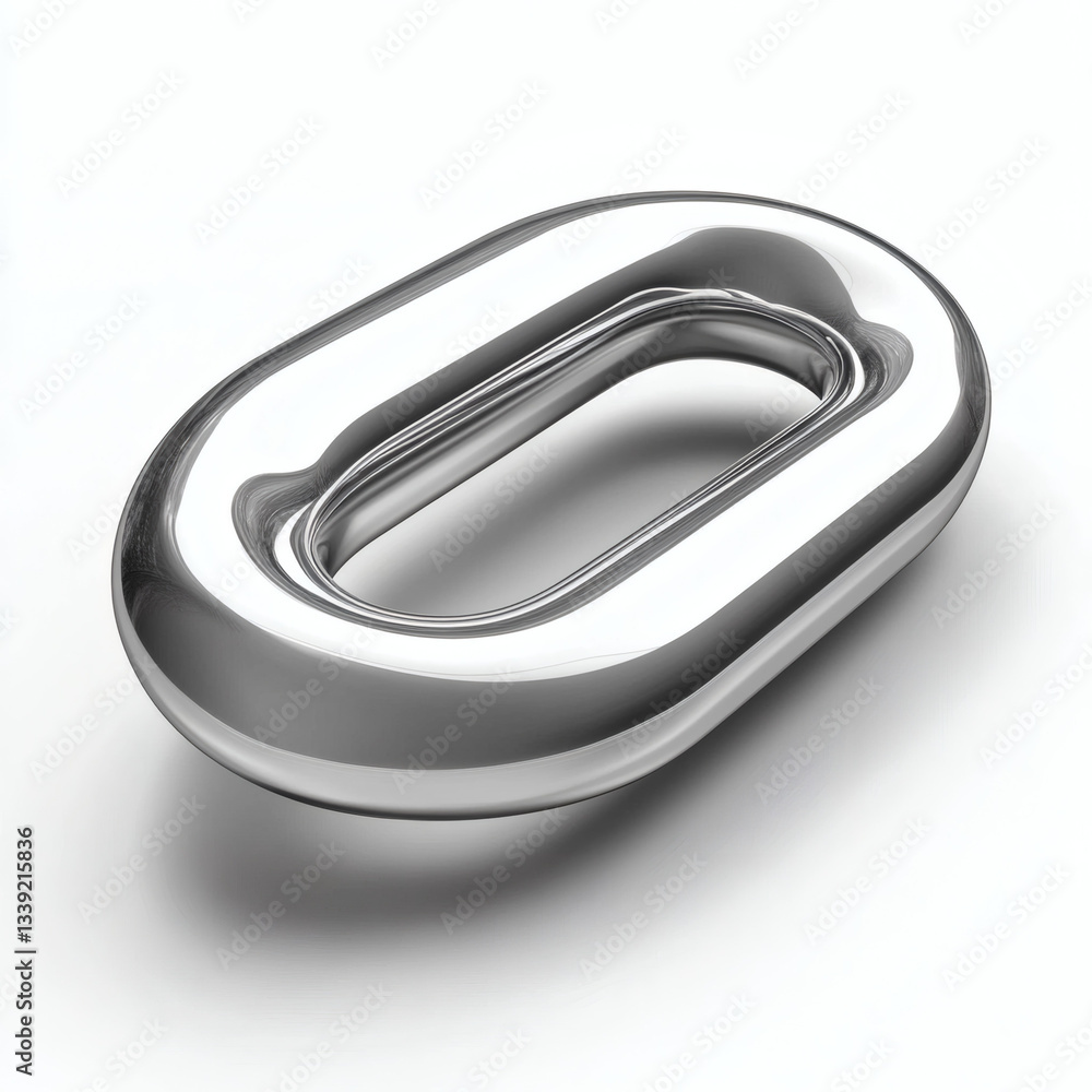 Fototapeta premium Reflective metal object in a smooth, modern design