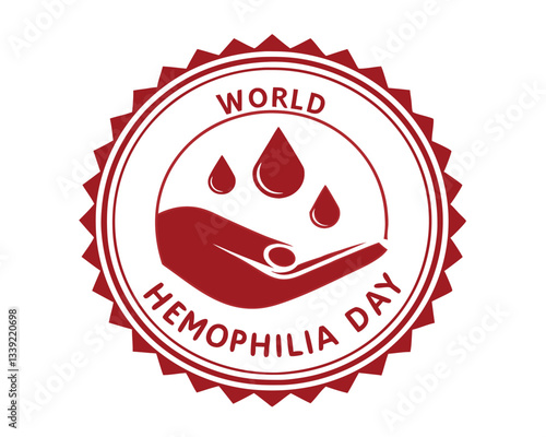 Commemorate World Hemophilia Day with this impactful design featuring a symbolic blood drop and heartbeat line, raising awareness for this important cause.