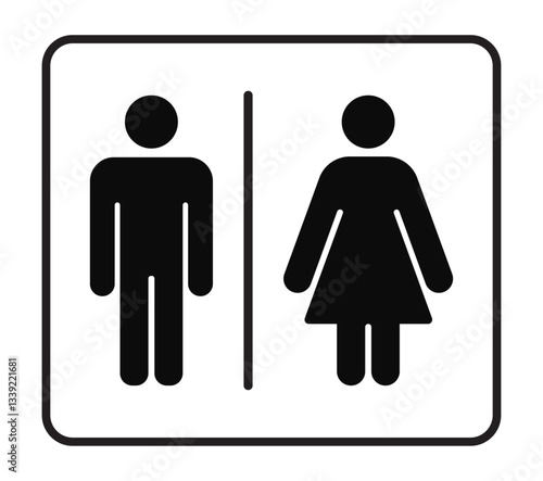 Restroom, toilet icon. Male and female restroom. Man and woman toilet sign icon. Vector Illustration.