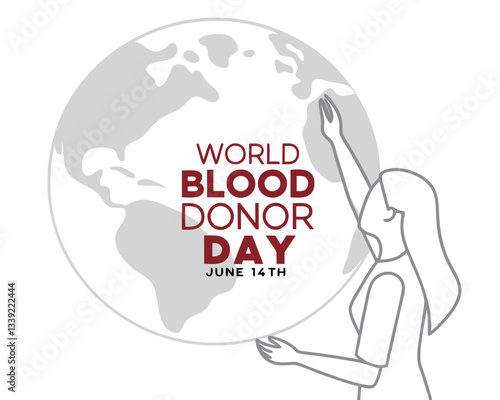 Bold World Blood Donor Day message for June 14th, emphasizing the importance of blood donation and saving lives.