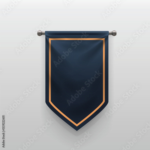 a royal realistic hanging flag rich blue