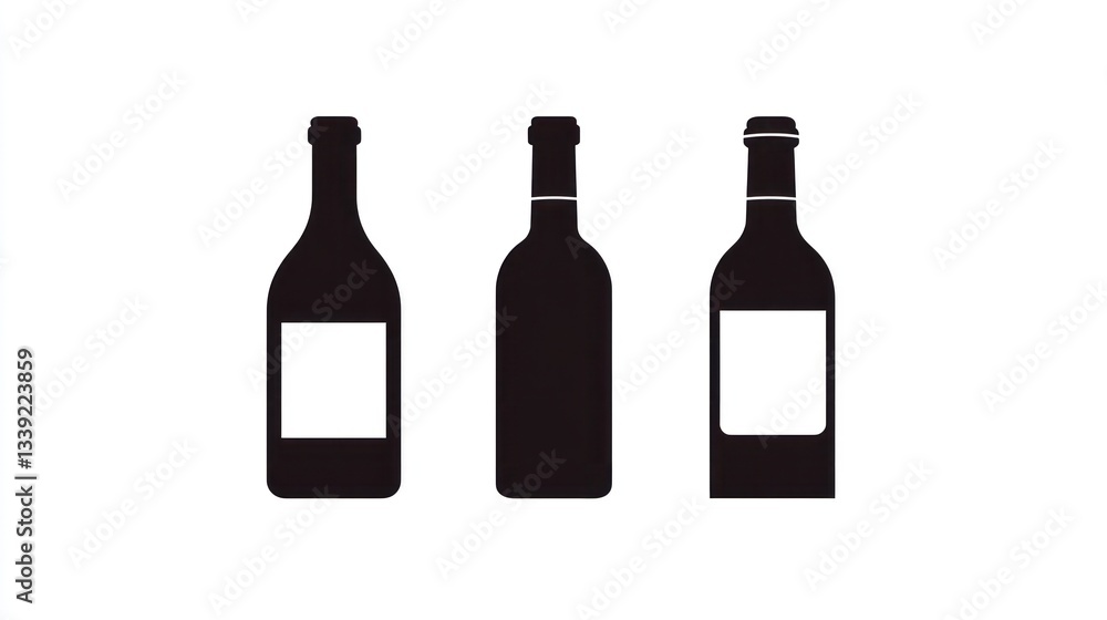 Wine Bottle Icons on White Background (1) Wine Bottle Icons on White Background (1)