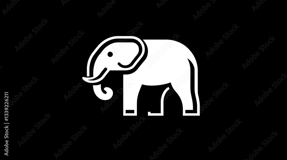 Fototapeta premium Simple Elephant Silhouette