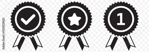 Certified Medal Icon. Approved certified icon. Certified seal . EPS 10.