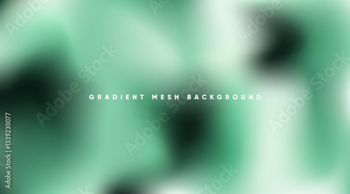 Abstract wavy green background with gradient mesh. Blurred fluid colorful background. Modern design template for web covers, ad banners, posters, brochures etc