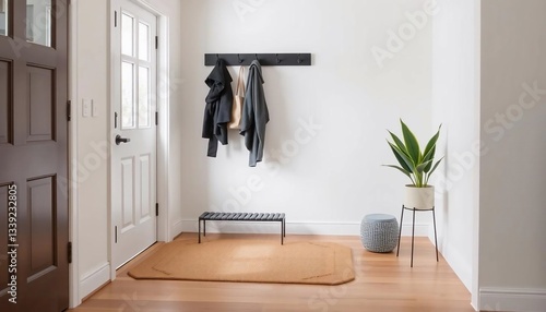 Modern Entryway Design: Minimalist Hallway Decor with Functional Elements