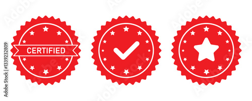 Verified badge icon tick symbol vector approved check mark icon. Set of Verified badge symbol collection. Profile verified badge. Guaranteed signs. Vector. Green Certificate badge Quality certify icon