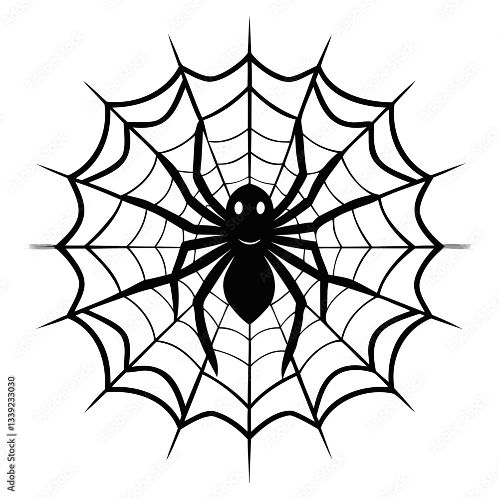 Fototapeta premium Halloween Spider Web Silhouette Vector High-Quality Black Illustration on Transparent Background