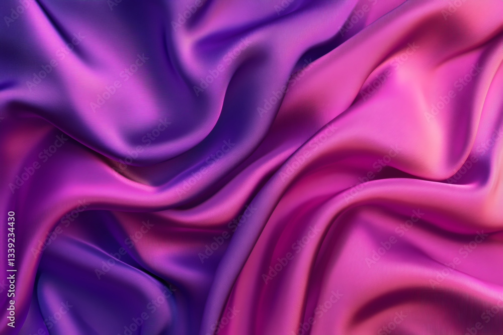 Abstract Magenta and Purple Silk Fabric with Flowing Waves and Smooth Velvet Texture Abstract Magenta and Purple Silk Fabric with Flowing Waves and Smooth Velvet Texture