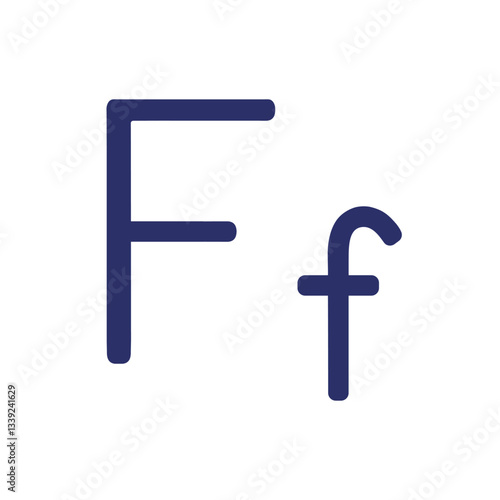 English letter (uppercase and lowercase) isolated on white background