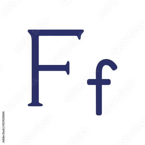 English letter (uppercase and lowercase) isolated on white background