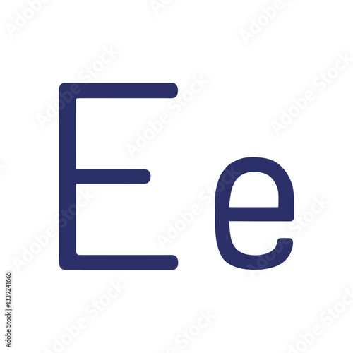 English letter (uppercase and lowercase) isolated on white background