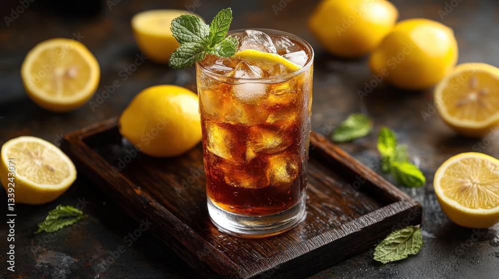 Refreshing Iced Tea with Lemon and Mint: A Summer Drink Refreshing Iced Tea with Lemon and Mint: A Summer Drink