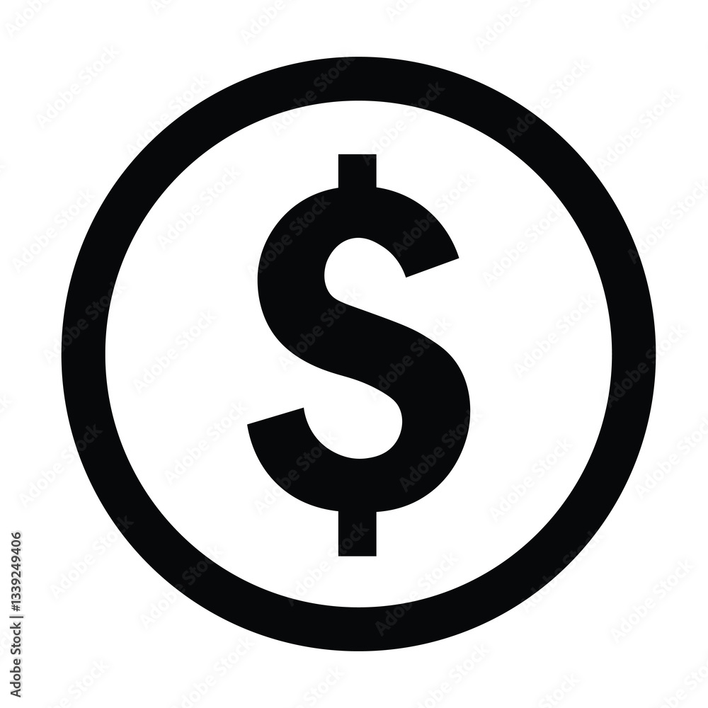 Dollar money coin icon. Flat illustration of dollar money coin vector icon for web design. Money icon. Dollar icon Dollar money coin icon. Flat illustration of dollar money coin vector icon for web design. Money icon. Dollar icon