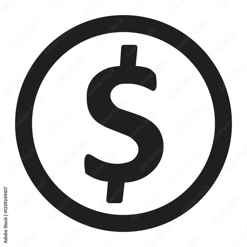 Dollar money coin icon. Flat illustration of dollar money coin vector icon for web design. Money icon. Dollar icon Dollar money coin icon. Flat illustration of dollar money coin vector icon for web design. Money icon. Dollar icon