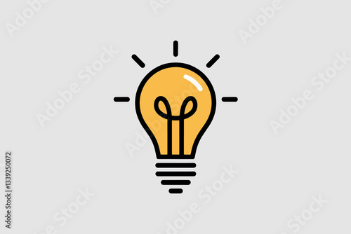 Light bulb icon, concept of innovation and ideas
