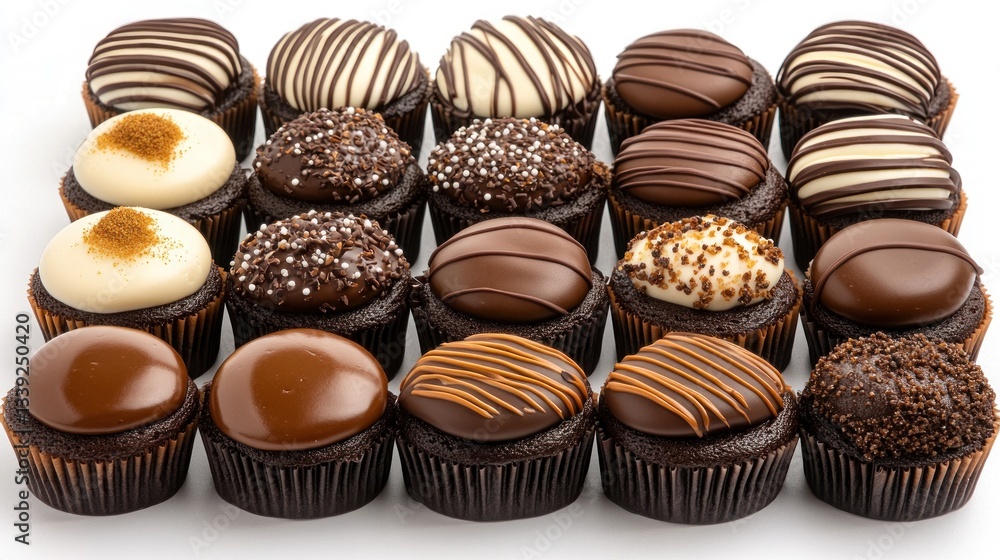 Assortment of Delicious Chocolate Cupcakes Assortment of Delicious Chocolate Cupcakes