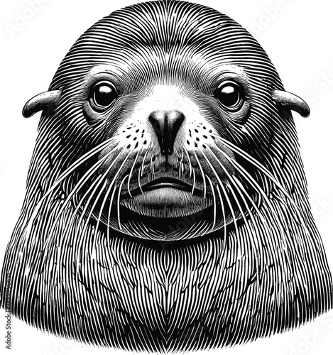 Sea Lion vector black silhouette cricut design for T-Shirt