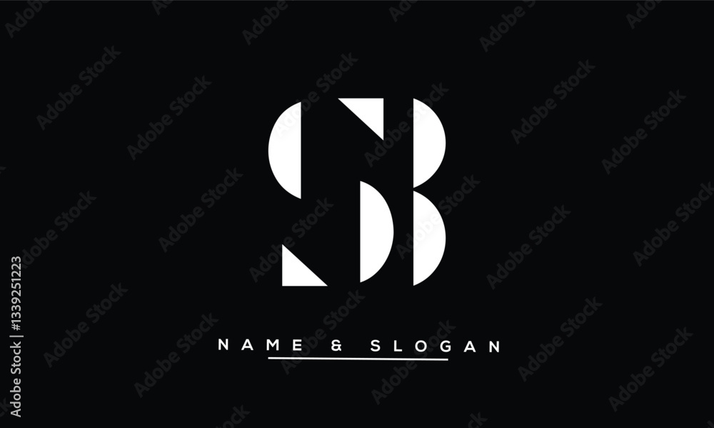 SB, BS Abstract Letters Logo Monogram