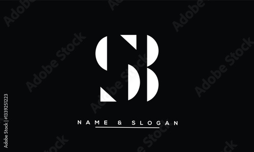Obraz na płótnie SB, BS Abstract Letters Logo Monogram w salonie