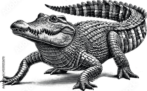 Crocodile vector black silhouette cricut design for T-Shirt