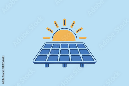Solar panel, concept of solar energy and sustainability