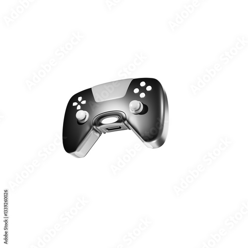 3d render illustration of a black and white game controller