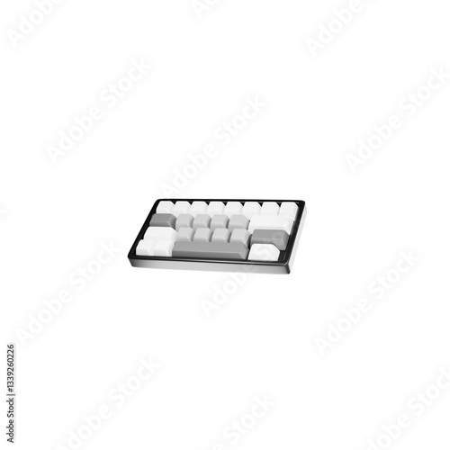 3d render illustration of a black modern mechanical keyboard