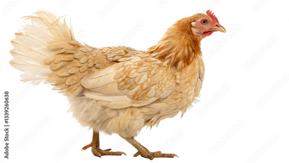 Fototapeta premium Full body chicken hen standing isolated transparent background