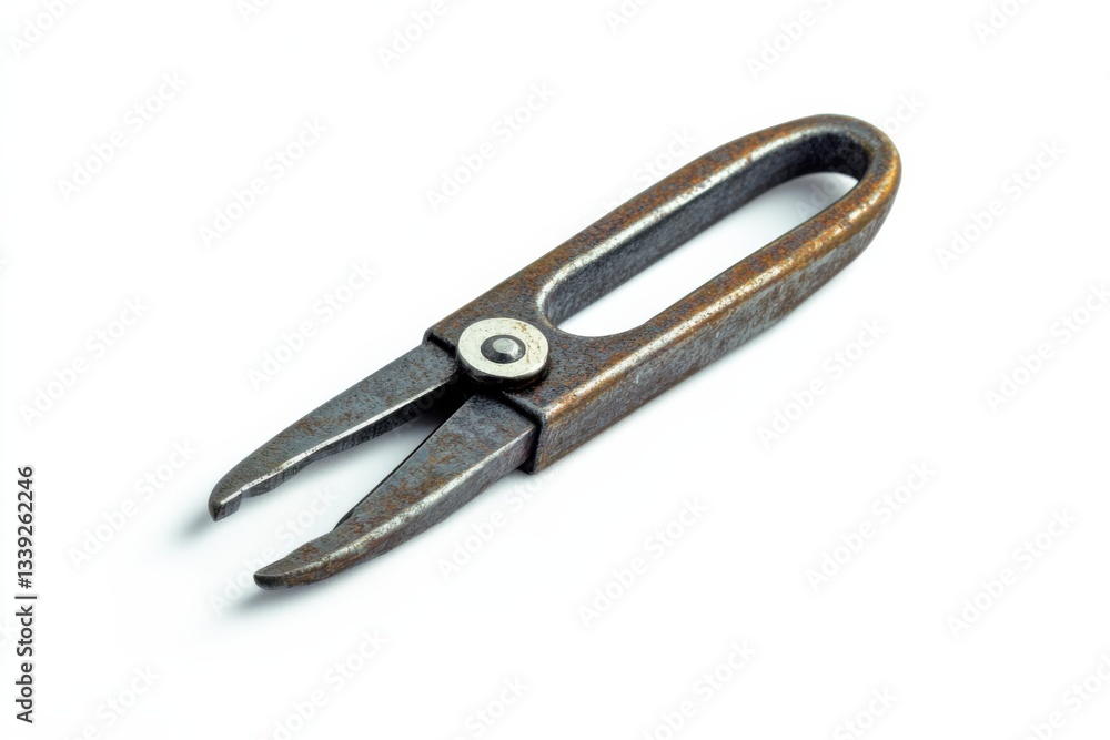 Metal hole punch, isolated on white background, top view, high contrast, commercial product photography, e-commerce product showcase Metal hole punch, isolated on white background, top view, high contrast, commercial product photography, e-commerce product showcase