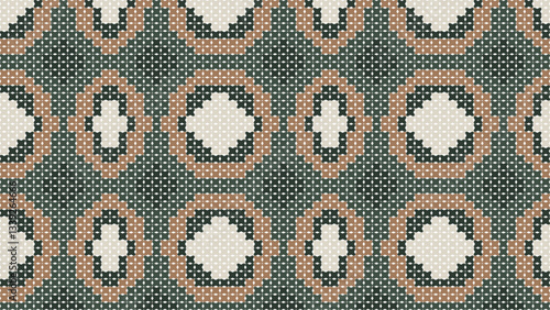A vintage knitted fabric texture with a seamless heart pattern