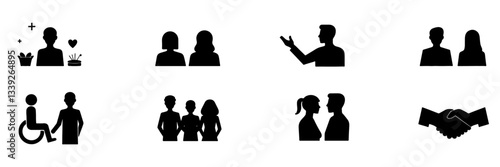  Diversity & Inclusion Silhouette Icon Set