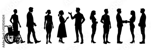  Diversity & Inclusion Silhouette Icon Set