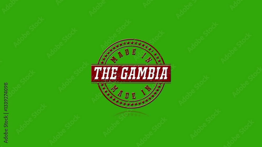 Made In The Gambia Text Animation Logo On Green Background Made In The Gambia Text Animation Logo On Green Background